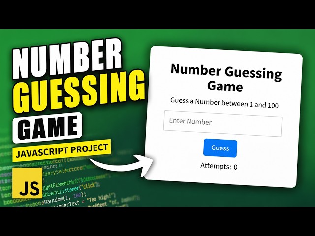 JavaScript Number Guessing Game Tutorial | HTML CSS JS Project #html #css #javascript