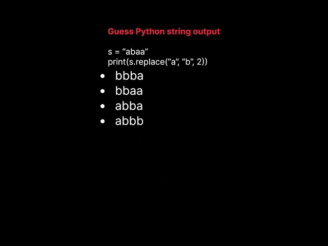 Python replace string interview question #python #pythonforbeginners