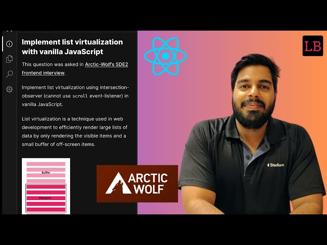 List Virtualisation with scroll event in JavaScript | ArcticWolf's frontend interview question
