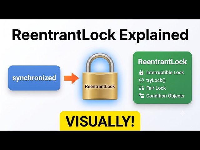 ReentrantLock Explained Visually | Interruptible Lock, Fair Lock, tryLock, Thread Strvtion & Cndn