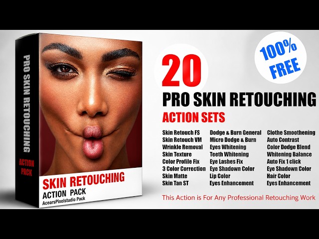 Professional Beauty Retouching in One Click | 20 FREE Photoshop Actions | Free Download