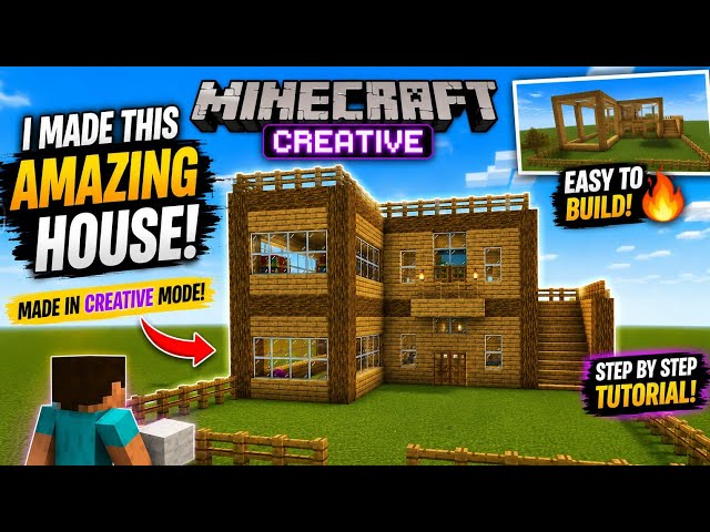 🏠Minecraft Creative Mode Mein Banaya Amazing Wooden House 😱 | Full House Tour & Build👍