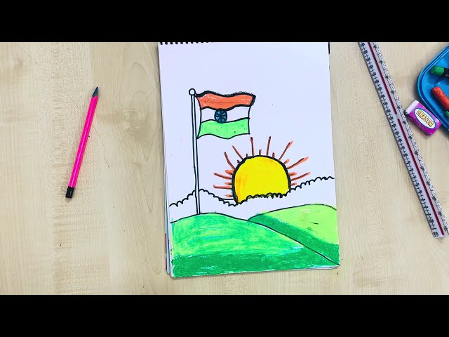 Republic Day Drawing | Indian Flag Drawing Step by Step #krishmacraft #drawing