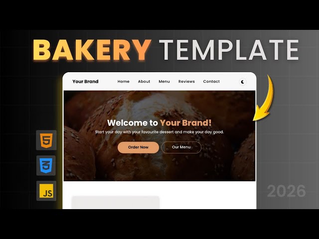 Modern Bakery Website Design | HTML CSS JS Template (2026)