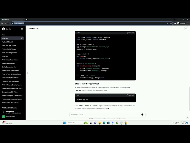 python flask websocket example
