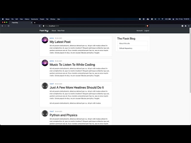Flask Blog Demonstration