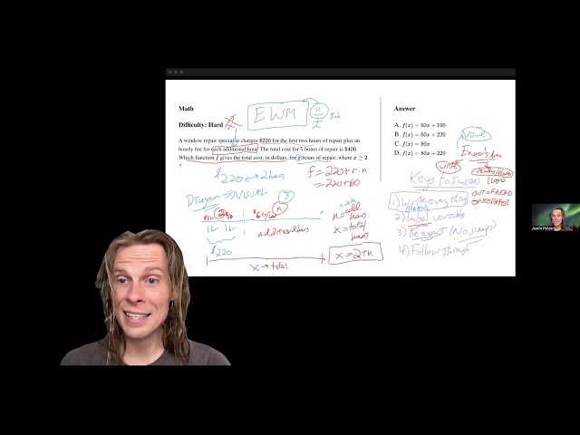SAT Math Word Problem Example -- KEYS TO SUCCESS!