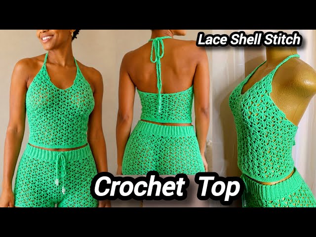 Crochet Top Tutorial | Lace Shell Stitch Pattern ✨ Beginner Friendly 