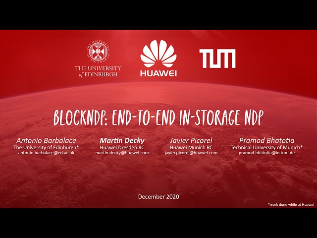 [Industry track] blockNDP: Block-storage Near Data Processing (ACM/IFIP MIDDLEWARE 2020)