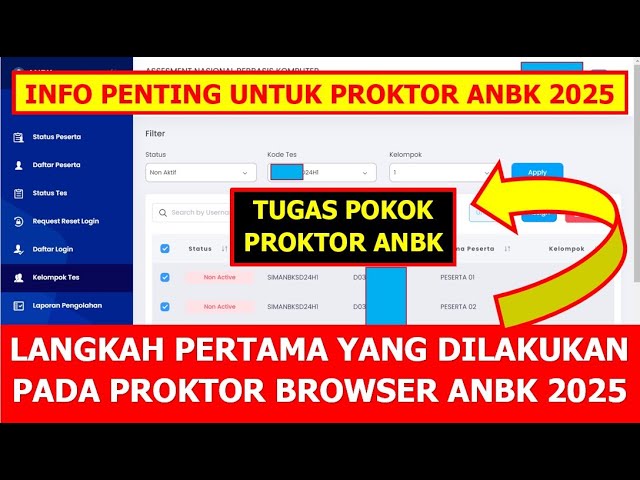FIRST STEPS TAKEN ON THE COMPUTER BROWSER PROCTOR ANBK 2025 PROCTOR