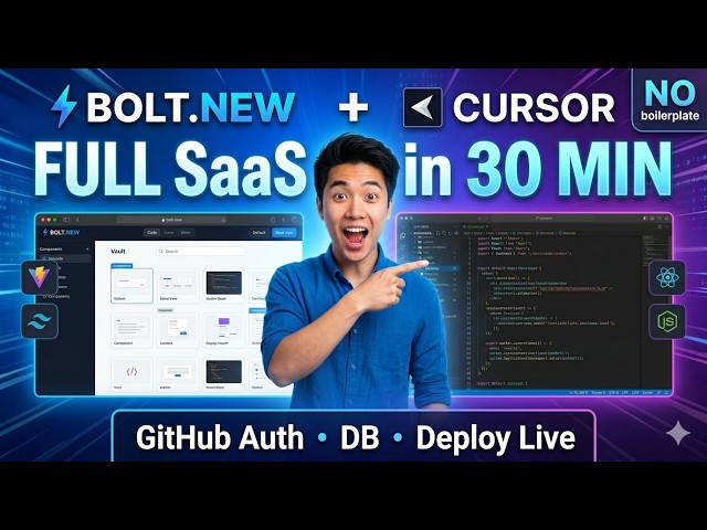I Built a Full SaaS in 30 Minutes with Bolt.new & Cursor AI (Step-by-Step)