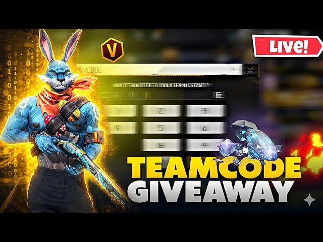 FREE FIRE LIVE CUSTOM ROOM GIVEAWAY | FF LIVE TEAM CODE GIVEAWAY | FF LIVE GIVEAWAY DJ ALOK |FF LIVE