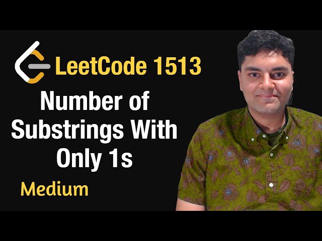 Number of Substrings With Only 1s - Leetcode 1513 - Python