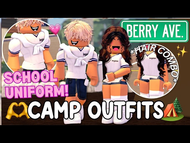 Realistic Girl & Boy CAMP OUTFITS AND SCHOOL UNIFORMS TUTORIAL For Berry Avenue!