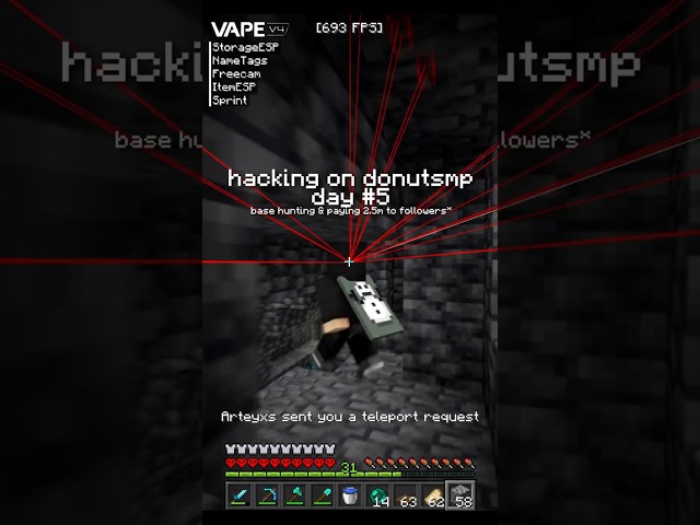 hackeando en donutsmp día #5 (pagando a seguidores 2.5m) #shorts #donutsmp #drdonut #mcpvp #minec...