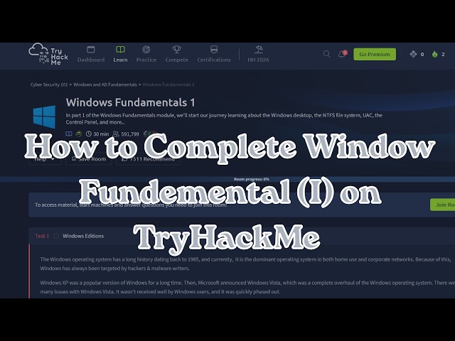 How to Complete Windows Fundamentals Pt 1 on TryHackMe | Beginners Guide