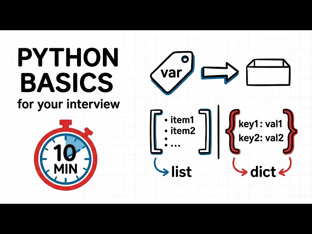 Python Full Basics for Beginners: 15 Interview-Ready Concepts in 10 Minutes