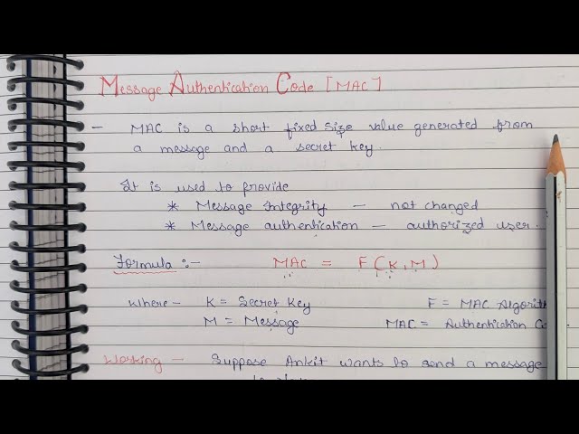 Lec 17 || Message Authentication Code ( MAC ) | Authentication Function | Information Security 