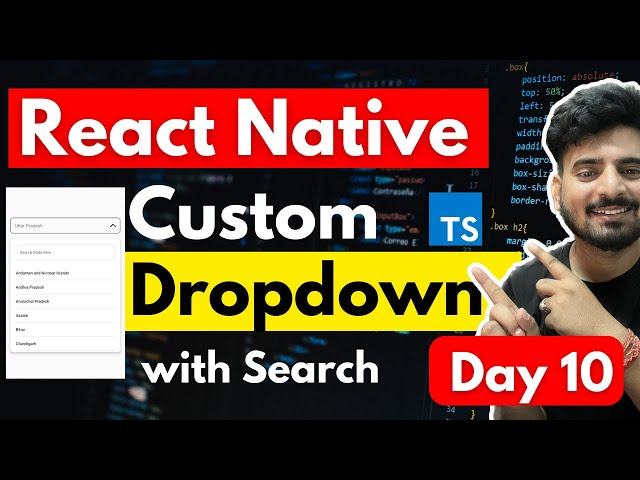 React Native Custom Dropdown with Search - Day 10 🔥 | In Hindi | Engineer Codewala