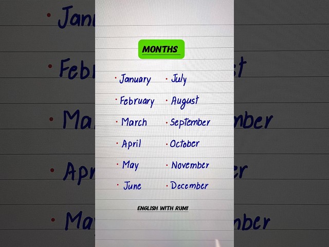 Months of the year 👩🏻‍🏫📕✍🏻 #learnenglish #education #grammar #spokenenglish