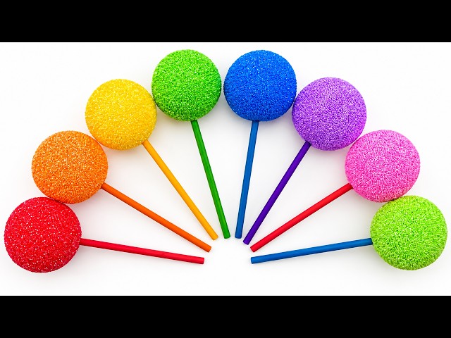 Learn Colors and Shapes with Surprise Foam Lollipops | Preschool Toddler Learning Video