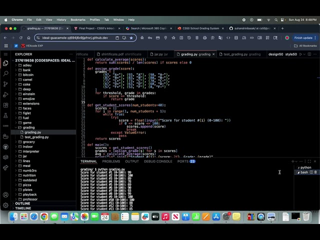 School Grading System CS50 Python