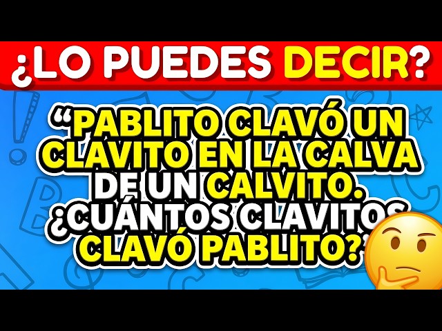 👅 ¿Podrás con estos 37 trabalenguas en 10 segundos? ¡Nivel Imposible! ⏱️| Lápiz Quiz
