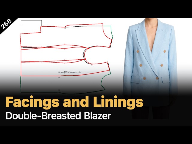 How to Draft Facings and Lining for a Double-Breasted Blazer | Pattern Making