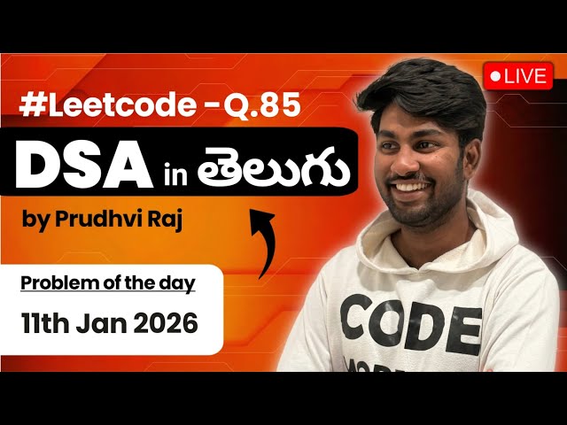 🚀 Daily Live Coding | 12th Jan 2026 | Telugu | Java