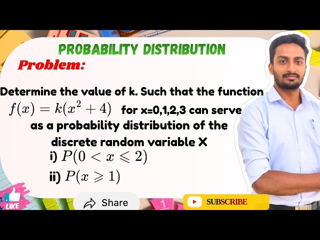 Probability Distribution One Shot | Find k and Probabilities | VTU Maths | SK Academy