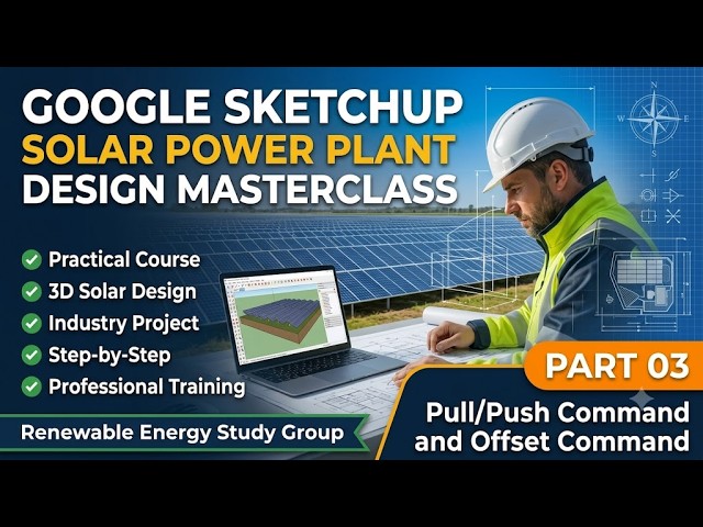 Google SketchUp Solar Plant Design | Part 3 | Push/Pull & Offset Commands