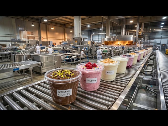 How Yogurt is Made — Full Automatic Factory Process  | 4K