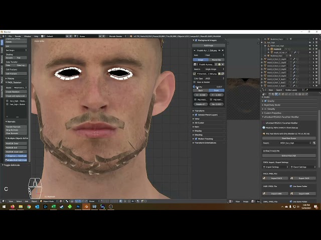 PES 2021 Facemaking Tutorial in Blender 2.79 with new MjTs-140914 Hair/Face Modifier