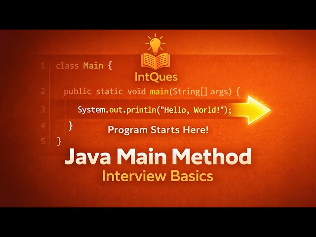 Java Main Method 🔥| Main method Explained Clearly | IntQues