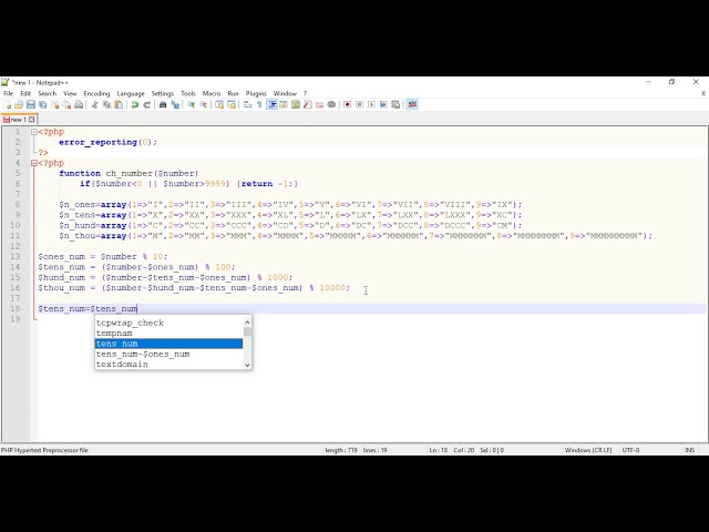 To Write Our Number In Roman Numeral Using PHP @sadikemrah