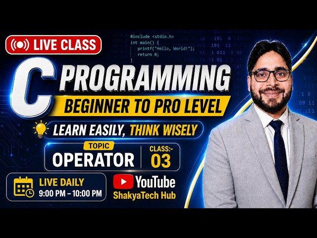 🚀 C Programming Complete Course | Beginner to Pro Level | Operator | Ashwani Sir |BCA, BTech, MCA