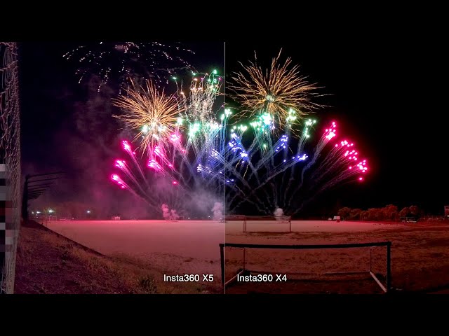 Insta360 X4 vs X5: Fireworks Footage Comparison