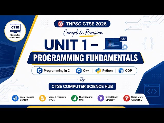 🔥TNPSC CTSE 2026 | UNIT 1 - PART 3 | Python Programming | Most Important Topics & Expected  