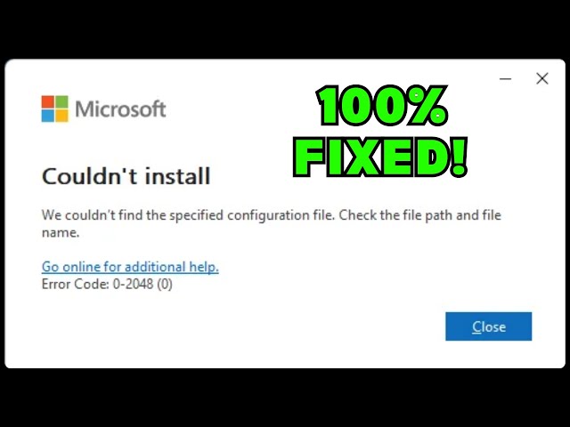 Fix Error code: 0-2048 (0) Couldn't Install | Office Tool Problem✅