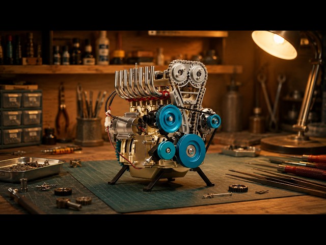 I Built a Full Metal Inline-4 Engine Model