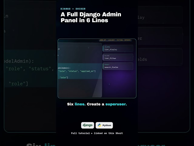 A Full Django Admin Panel in 6 Lines #shorts