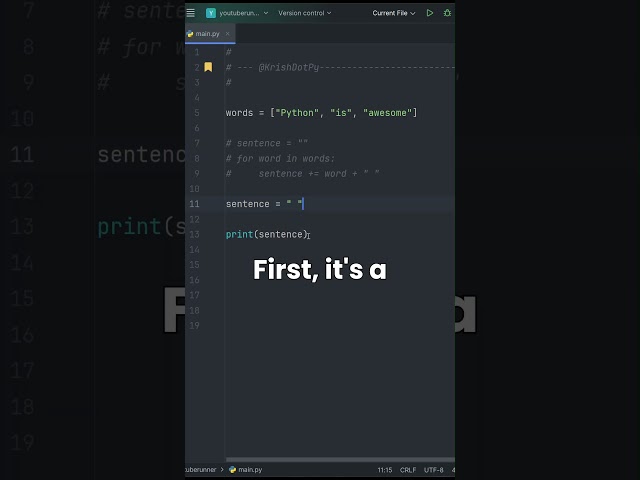Stop Using Loops to Build Strings! Use .join() Instead 🔗✨ #python #shorts  #coding