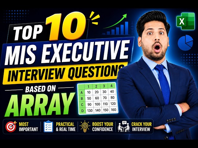 Only 1% of Excel Users Can Solve These TOP 10 MIS Executive Interview Questions with Answers Base...