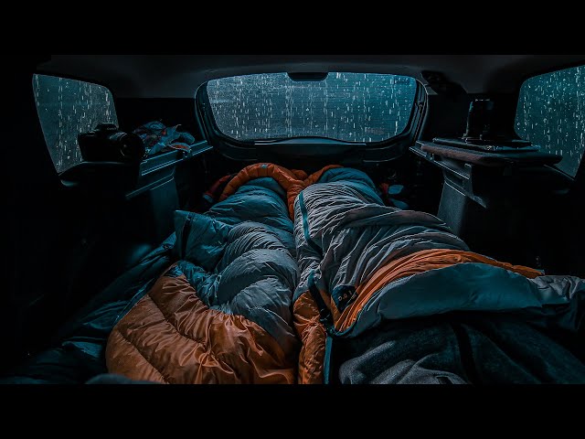 10 Hours ⚡️ Rain Sound On Window Car with Thunder SoundsㅣSleep, Study and Relaxation, Meditation