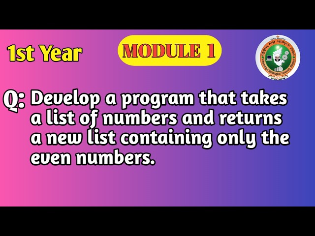 Develop program that takes a list of numbers and returns a new list containing only the even numbers