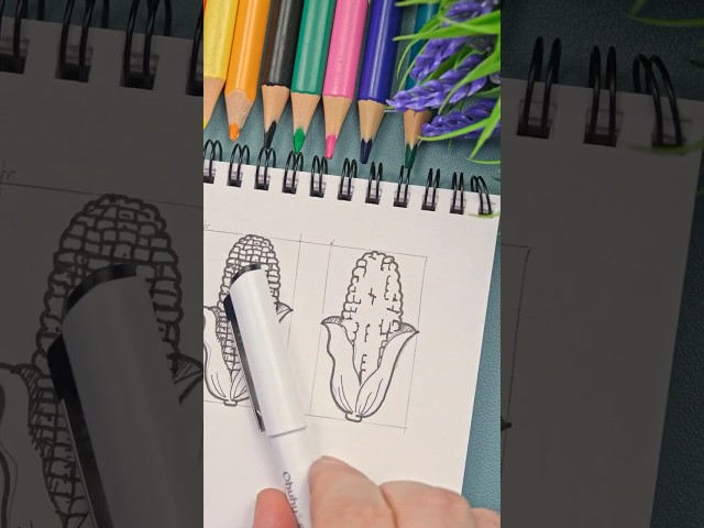 Drawing CORN With A SECRET TRICK #art #drawingtutorial #howtodraw #drawing #tutorial #pencildrawing