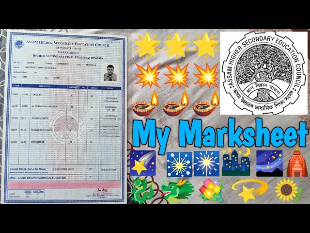 Ahsec Class 12 Marksheet & Certificate | My  Marksheet Shown | @Navoneet Bhattacharjee