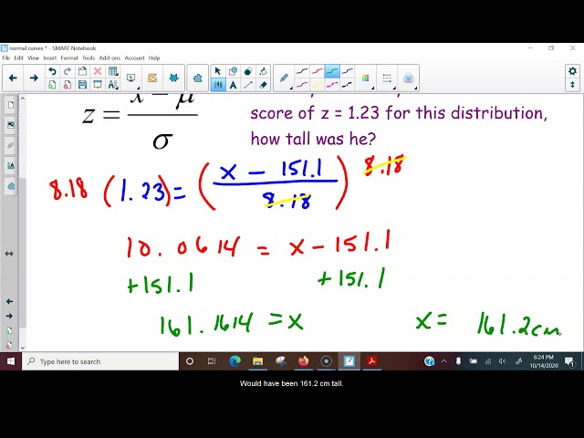 Solving for other variables in the z score formula
