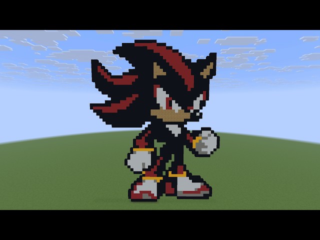How to Build Shadow the Hedgehog in Minecraft - Pixel Art Tutorial