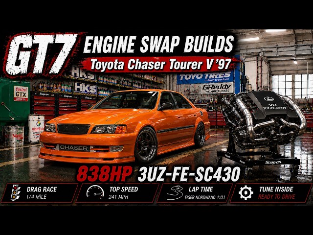 GT7 Engine Swap: Toyota Chaser Tourer V ’97 + Lexus SC430 GT500 Engine